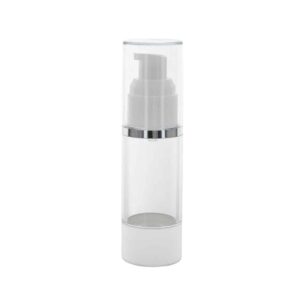 Airless dispenser 30ml transparant wit lotion pomp flesje