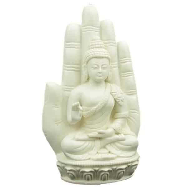Boeddha in hand wit