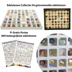 Edelstenen Collectie 55 getrommelde edelstenen giftbox + poster