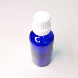Fles blauw glas schroefdop 10 ml t/m 100 ml