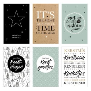 Kerst zakje glimlach 10 kaartjes kerstteksten