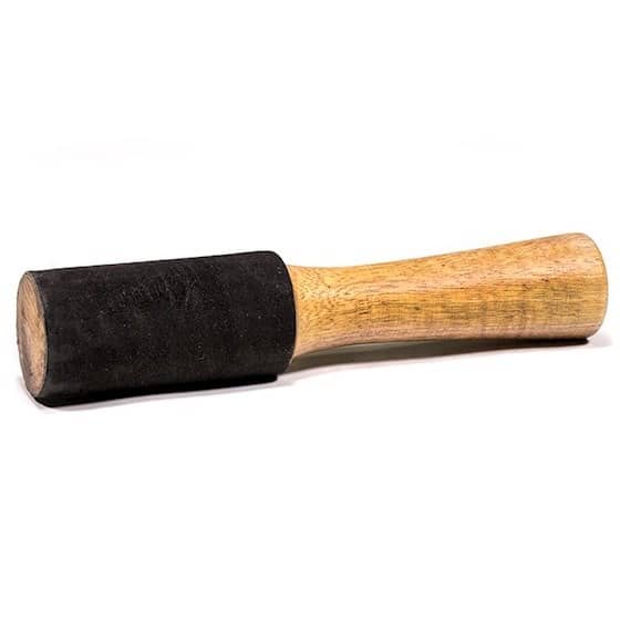 Klankschaal stick hout + zwart suède