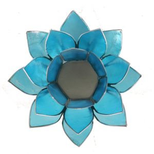 Lotus sfeerlicht blauw 5e chakra zilverrand