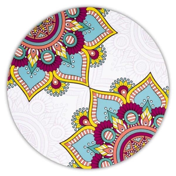 Mandala onderzetters rond turquoise set van 6