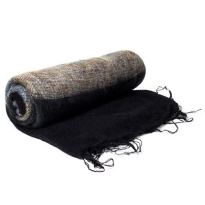 Meditatie omslagdoek zwart strepen 200x80cm – sjaal