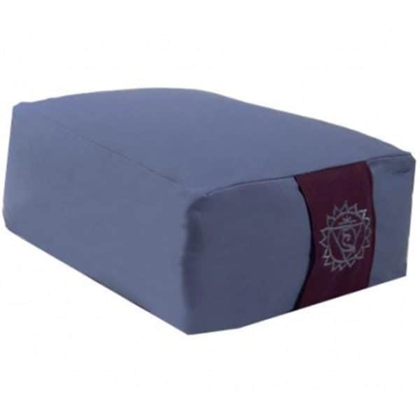 Meditatiekussen bolster blauw 5e chakra rechthoekig