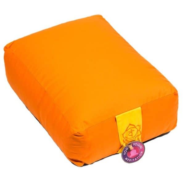 Meditatiekussen bolster oranje 2e chakra rechthoekig