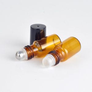 Parfum olie flesjes roll on roller amber glas schroefdop 3ml (5 stuks)