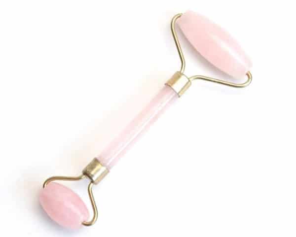 Rozenkwarts edelsteen gezicht massage roller