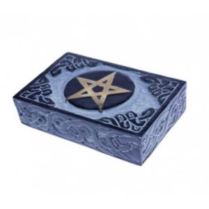 Tarotdoosje zeepsteen blauw Pentagram