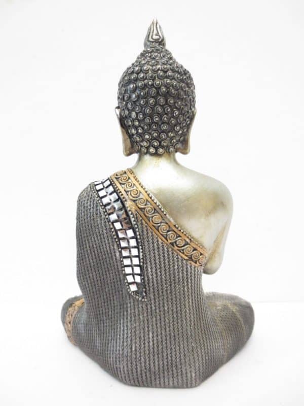 Thaise meditatie Boeddha zilver brons 20 cm.