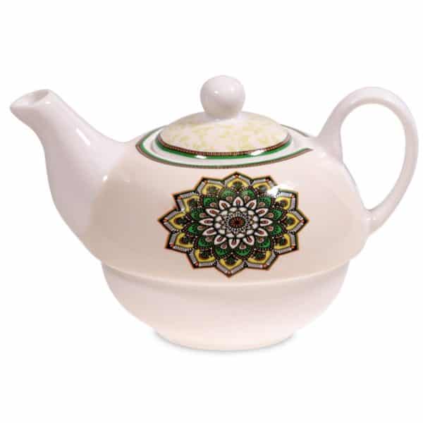 Theepotje Tea for One Mandala groen