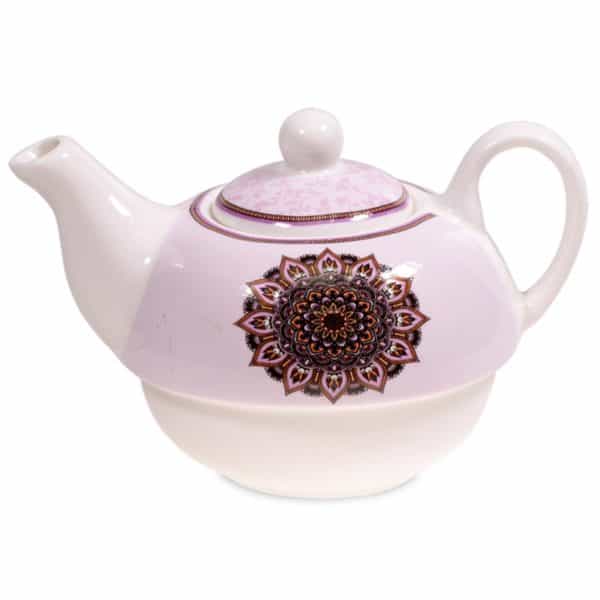 Theepotje Tea for One Mandala paars