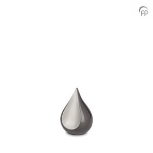 Urn Traan Mini Grijs Zilver Metaal keepsake Teardrop 0,15 Liter