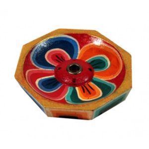 Wierookbrander Lotus gelakt hout 6 cm.