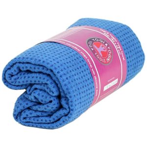 Yoga handdoek siliconen antislip blauw