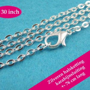 Zilveren halsketting – losse zilveren ketting karabijnsluiting