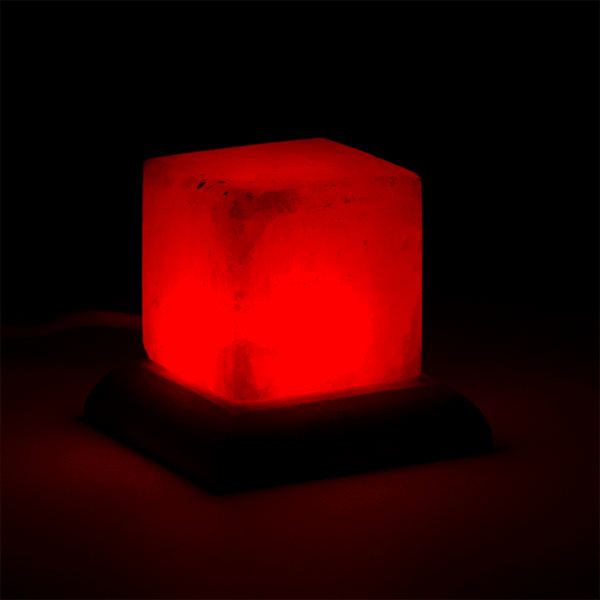 Zoutlampje Kubus Mini Mood USB + LED rood